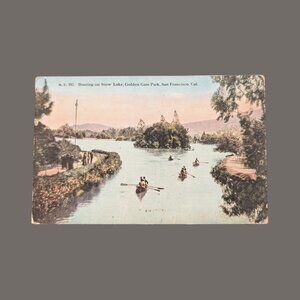 6/$15 Vintage Blank California Golden Gate Park Postcard Boating on Stow Lake